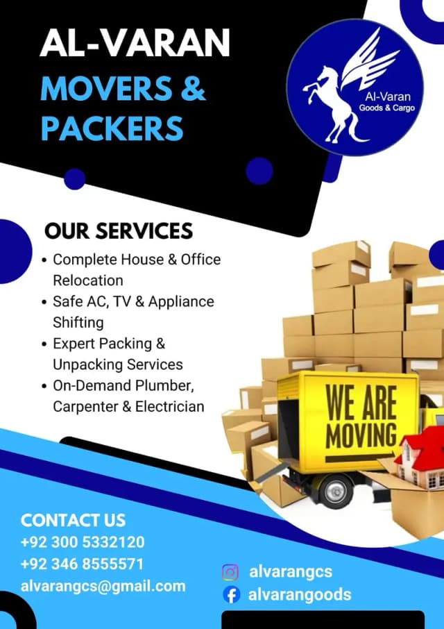Packer & Movers / House Shifting / Goods transportation / Containers