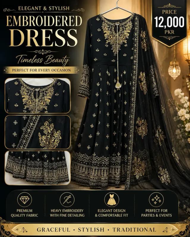 Ladies party wear dresses |Bridal  & Formal Embroidered dresses