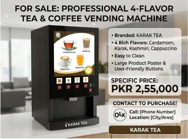 Professional 4- Tea & Coffee Vending Machine for Sale