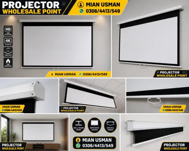 Projector Screens All Sizes | Wall & Ceiling Mount Screens | Wholesale
