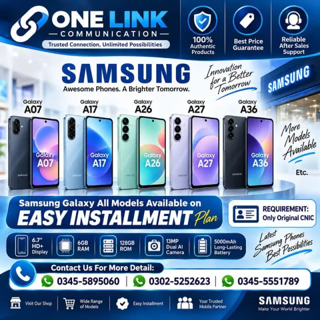Samsung Mobile A17 Available on easy Installment