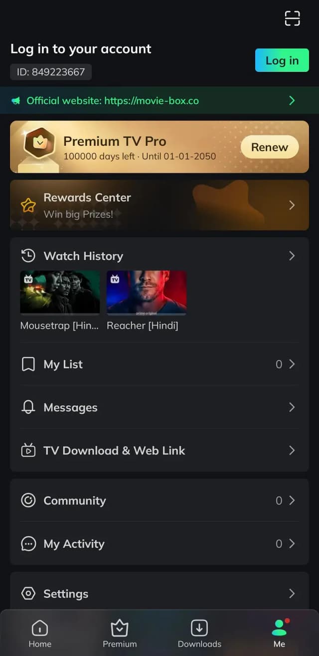 Movie Box Primuim Life time Available Tv Also