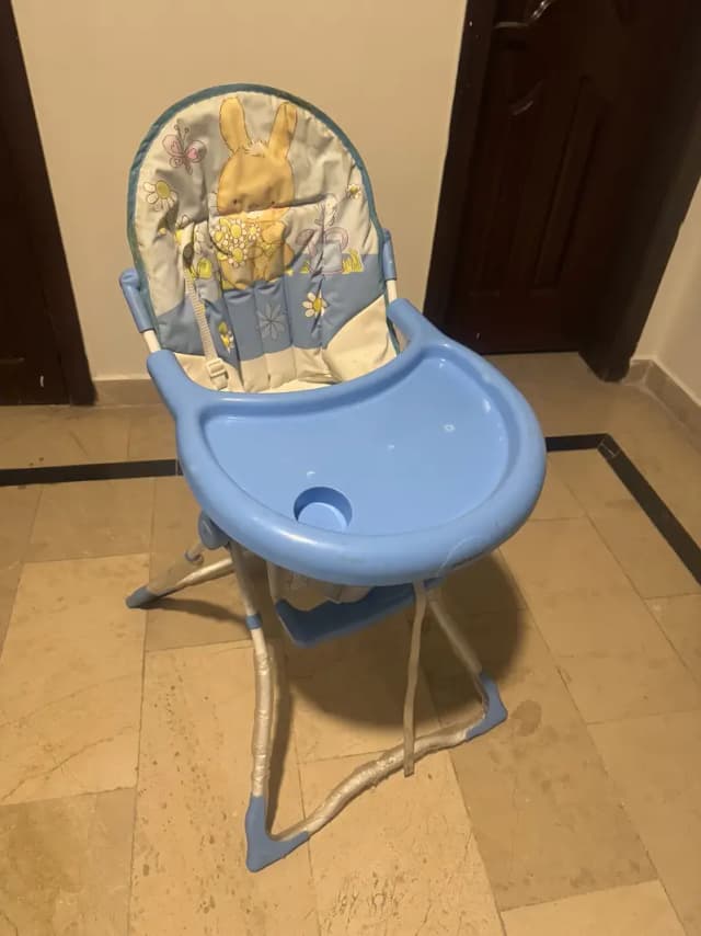High Chair Blue Color in New Condition 9/10 not used much