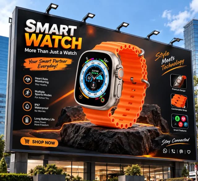 Unisex Digital smart watch with seven strips ultra