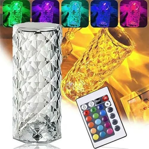 RGB LED Diamond Crystal Table Lamp 16 Colors Changing with Remote Control| USB Charging Touch Control Sensor Lamp| Fancy Crystal Table Lamps for Home Decoration| Decorative Night Light for Be