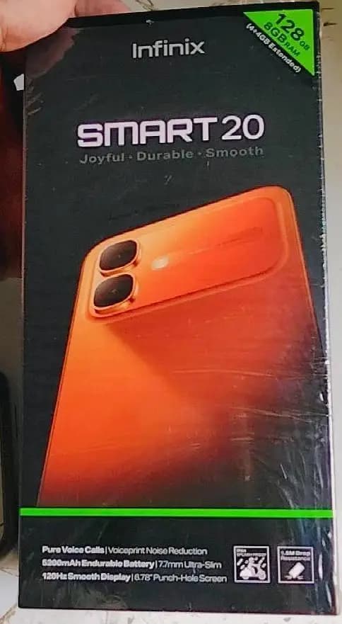 Infinix smart 20 gold color with box brand new condition