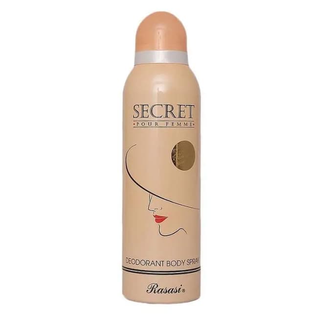 Rasasi Secret Body Spray for Women, 100ml: Jasmine, Peach, Rose, Lily notes with Musk and Sandalwood