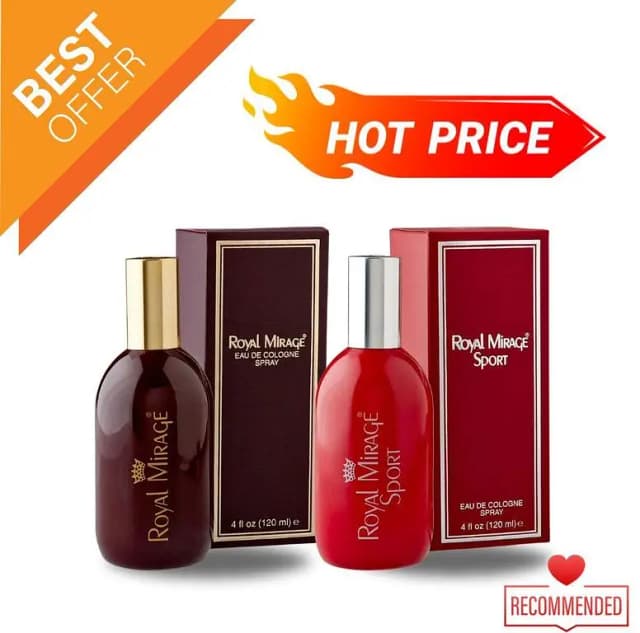 Pack of Perfumes: Impression Royals Mirages Red and Royals Marage Brown, 100 ml Each (Unisex, Couple Gift)