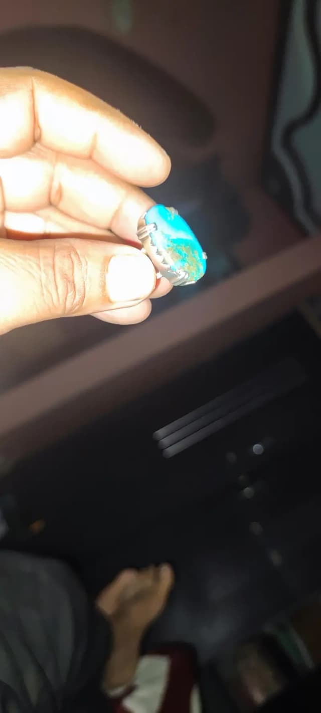 Original American turquoise with silver ring
