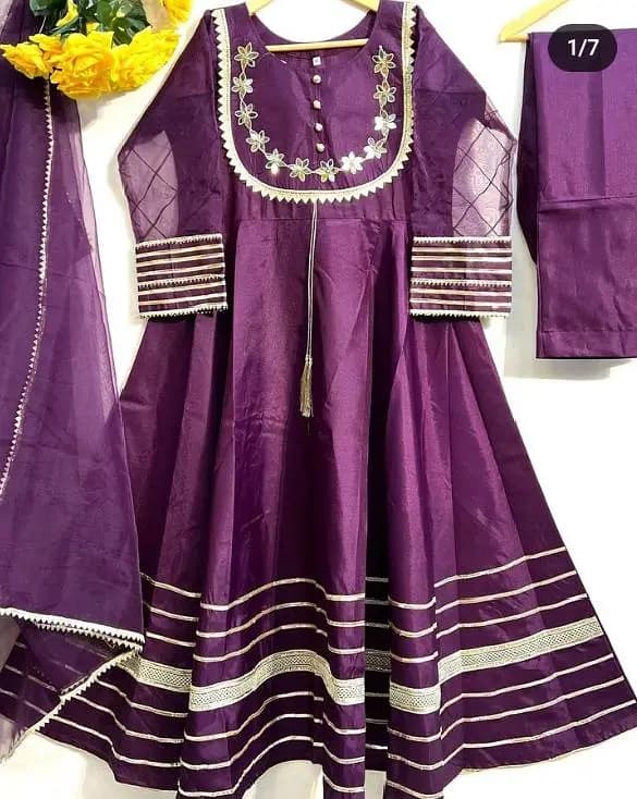 3 piece purple party wear
