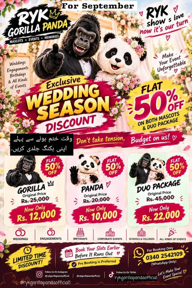 Dancing Panda and Gorilla in Rahim Yar Khan