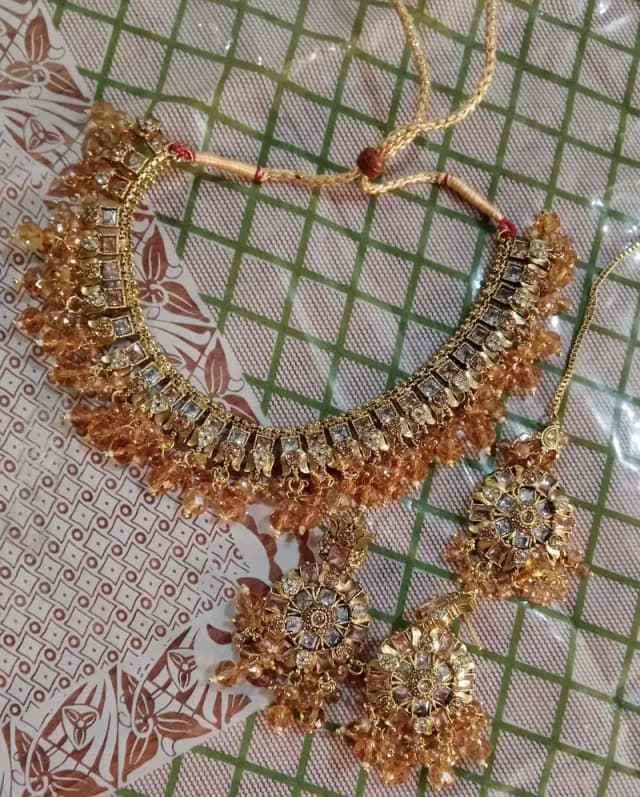 Artificial jewelry set with gold water coat argent sale