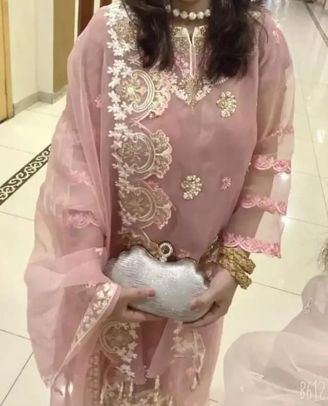 3 piece Party wearing Organza Dress