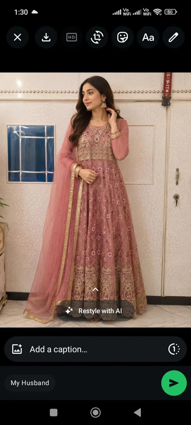 1 time used like new condition full heavy embroidered maxi