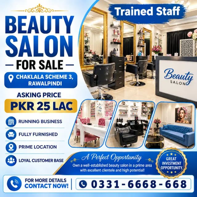 Salon for sale. Running Business not Building obly business