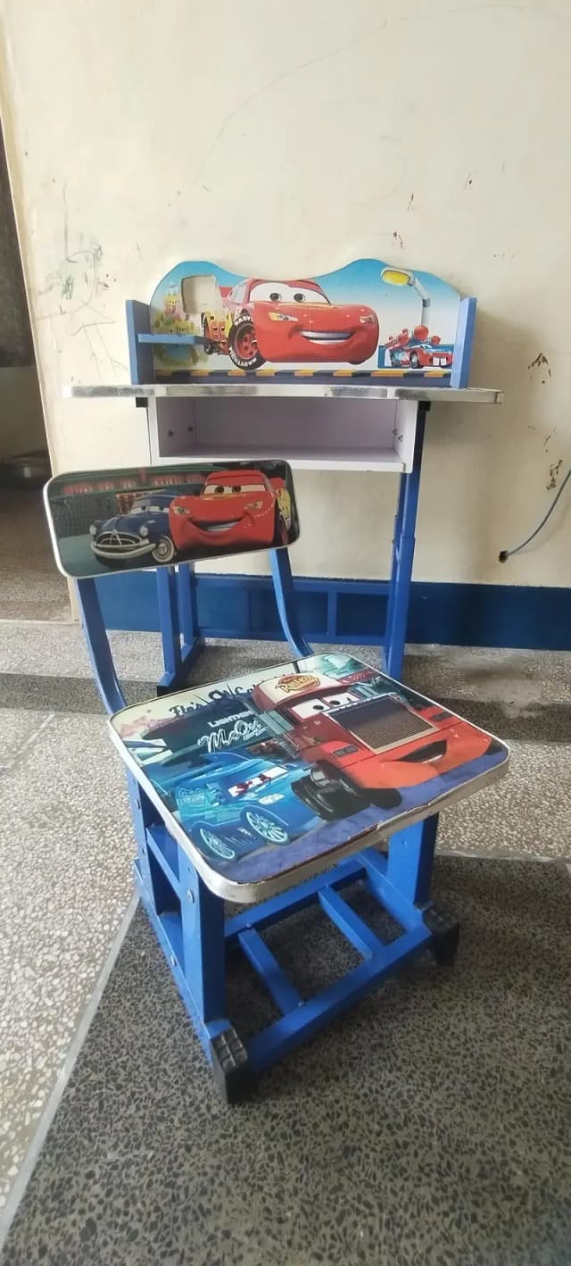 Kids Study Table & Chair Set – Car Theme