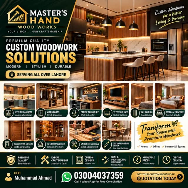Modern Kitchen Cabinets | Custom Wardrobes | Office Furniture Lahore