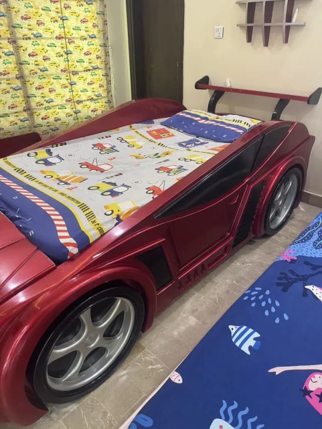 Boy and girl bed set with side tables dressing