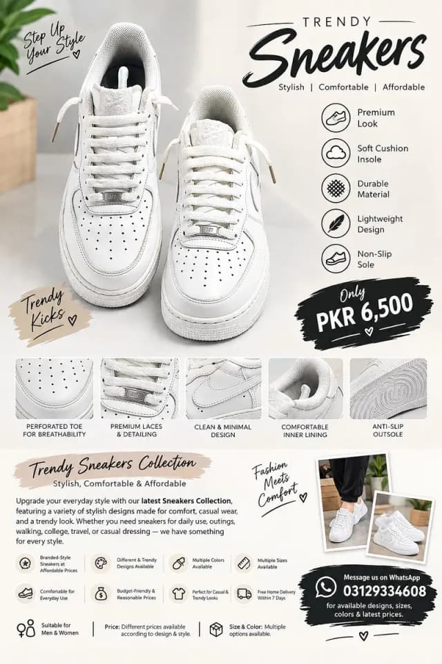 Trendy Sneakers Collection | Stylish & Comfortable Shoes