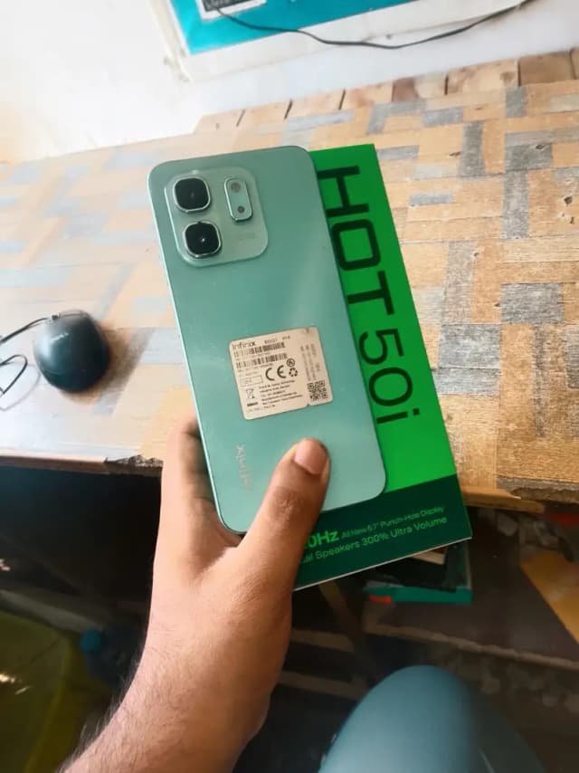 Infinix Hot 50i 6+6/128g box charger urgent exchange possible bio read