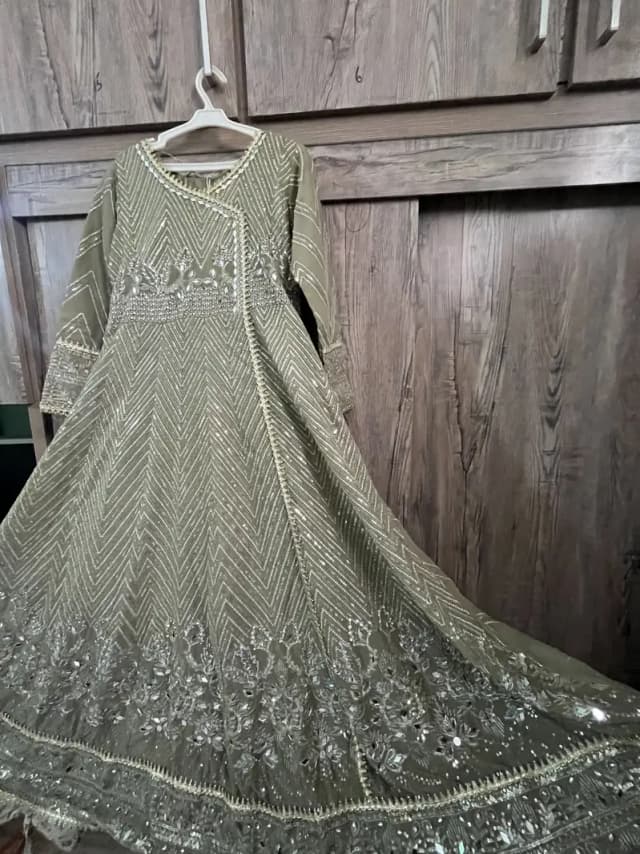 Green Maxi party wear