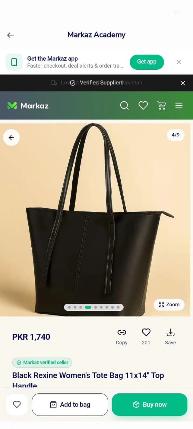 Black Designer Women's tote bag - COD -Peshawar