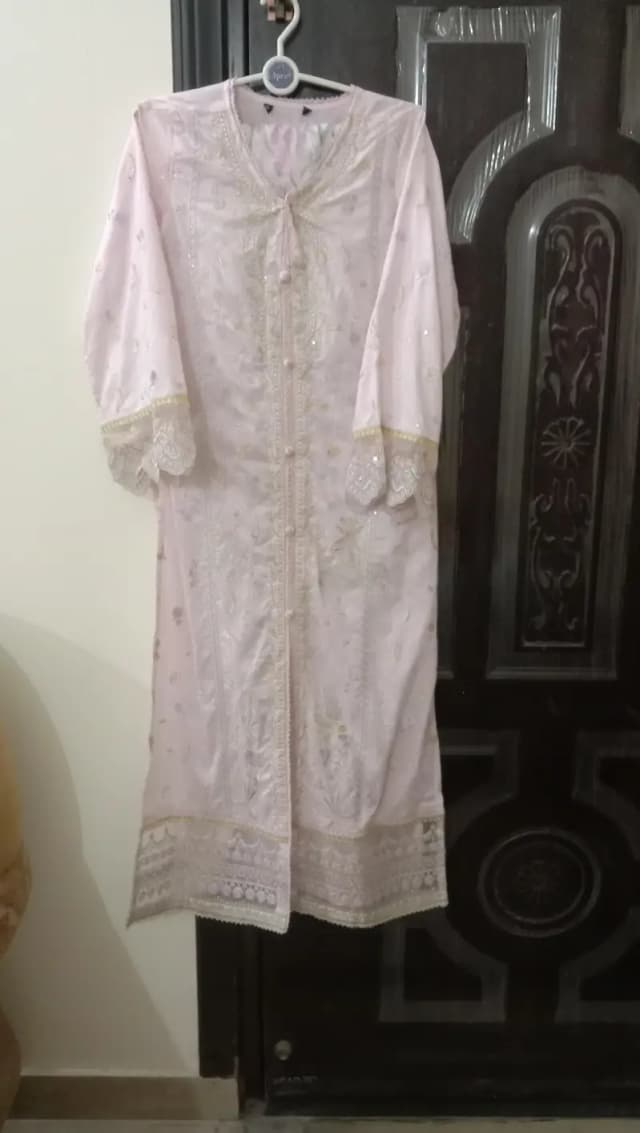 Elegant Pink Embroidered Long Kameez
