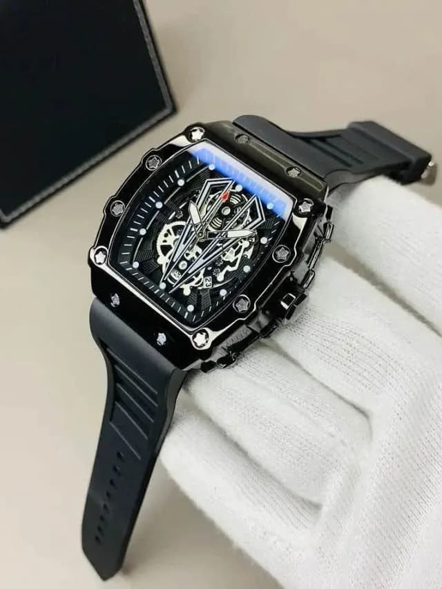 Men’s Luxury Skeleton Watch | Black Edition | Brand New