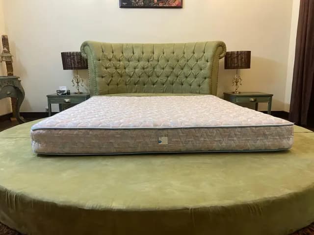 Luxury Round Bed Set | Designer Look | 2 Side Tables Included