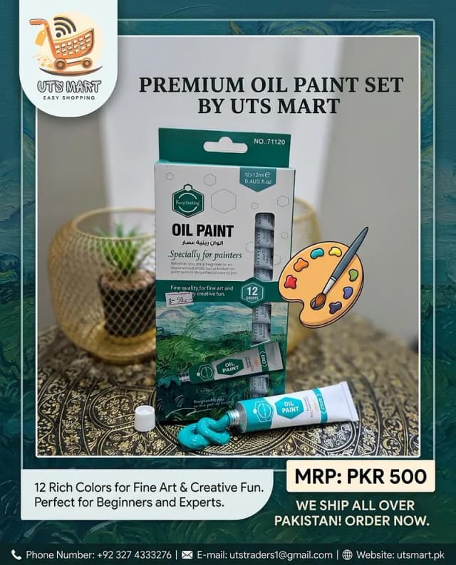 12 Color Oil Paint Se