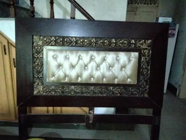 bed, side table and mattress (4 inches) without dressing