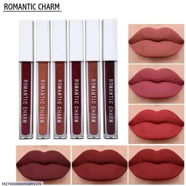 Romantic empire matte lip gloss pack of 6 shades long lasting