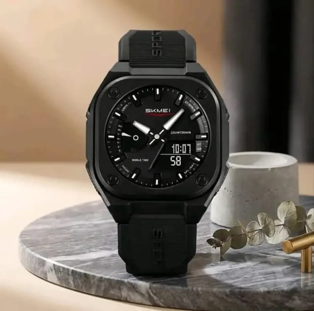 SKMEI 2328 Square Multifunction Men's Watch Dual Movement