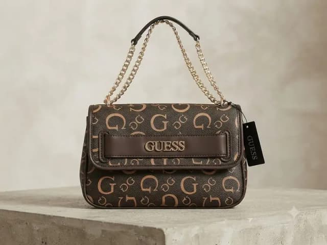 GUESS Monogram Shoulder Bag/Crossbody bag with golden chain brand new