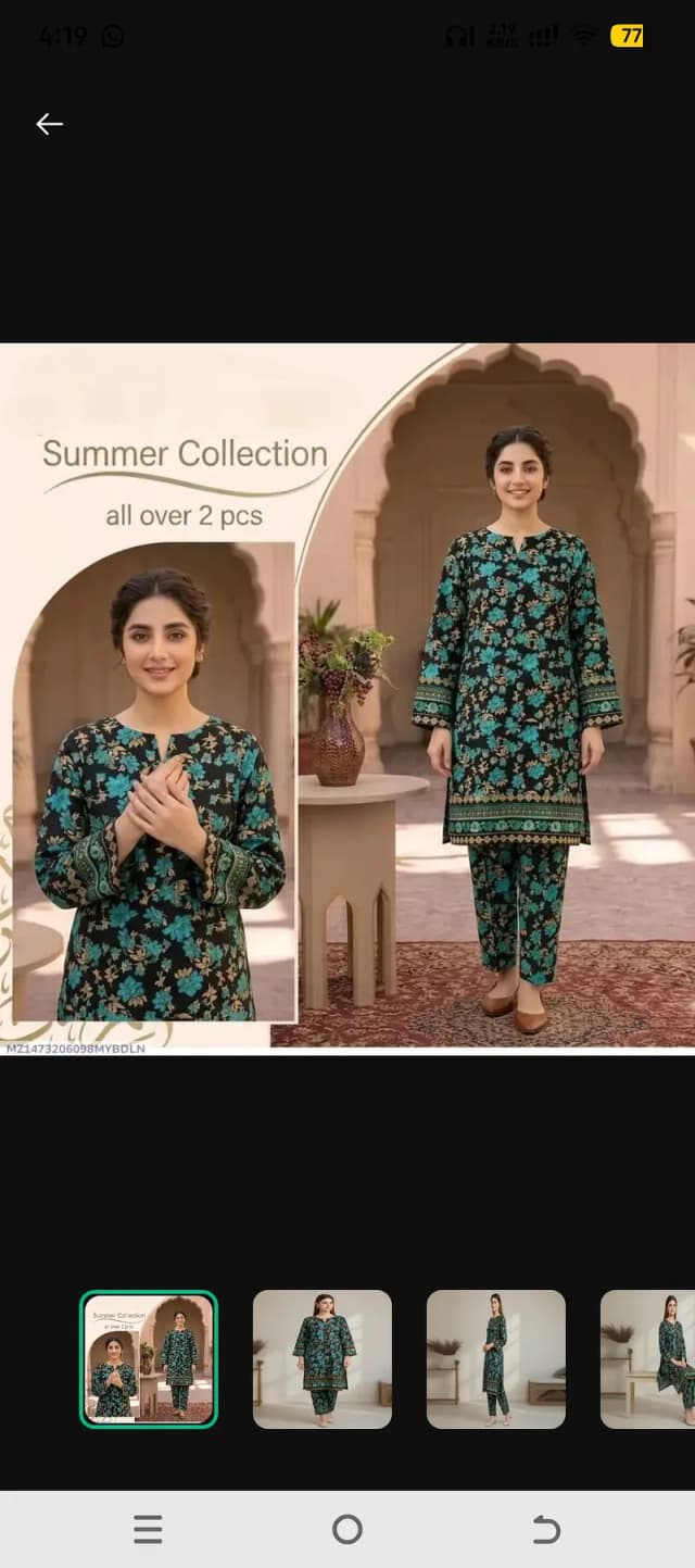 Super quality 2 piece ladies Unstiched dress