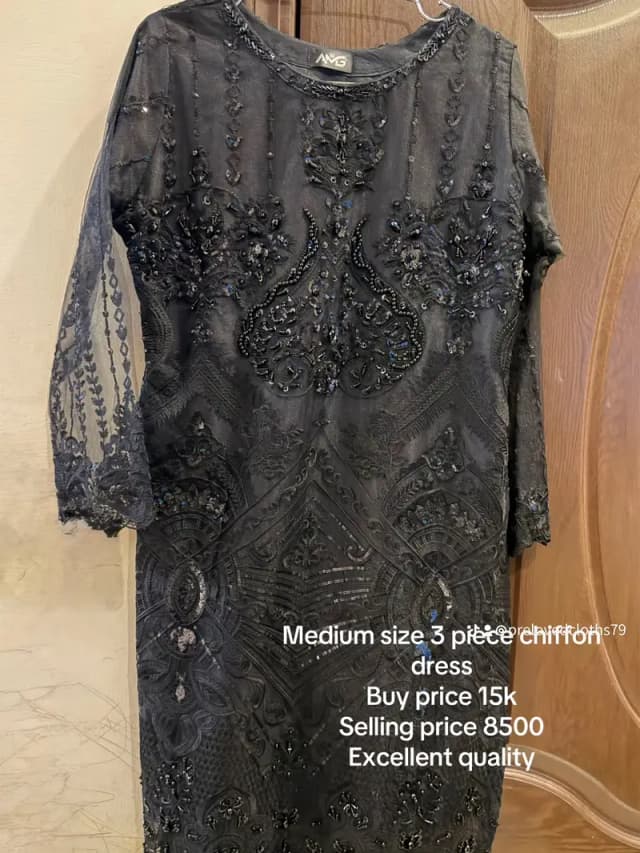 Black 3 piece suit with silk trouser