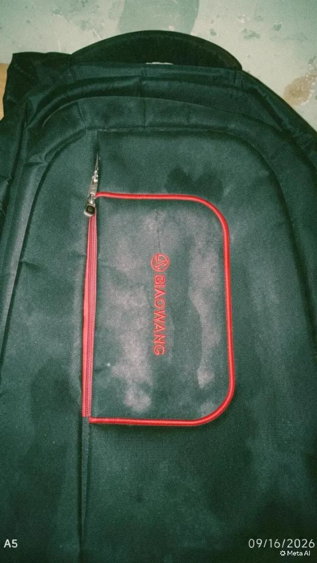 Black Backpack with Red Piping