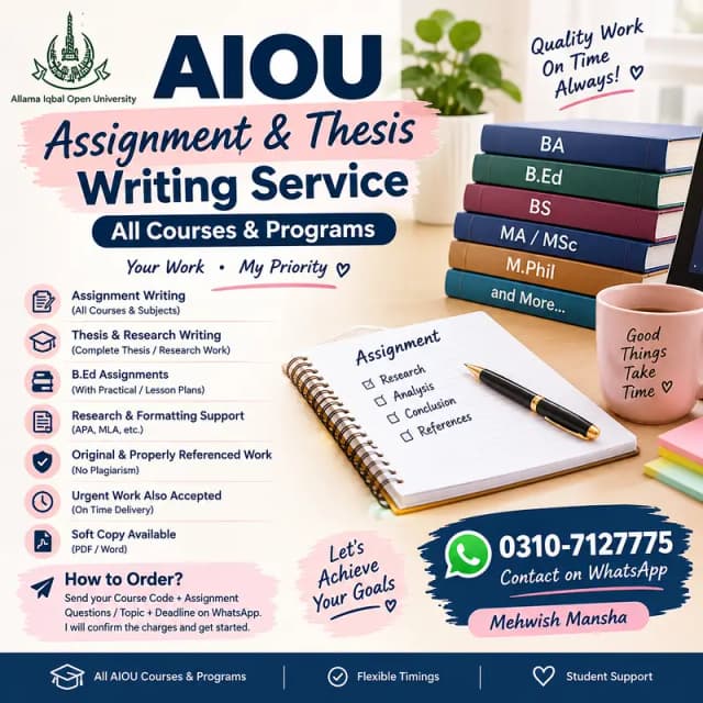 AIOU Assignment & Thesis Writing Service
