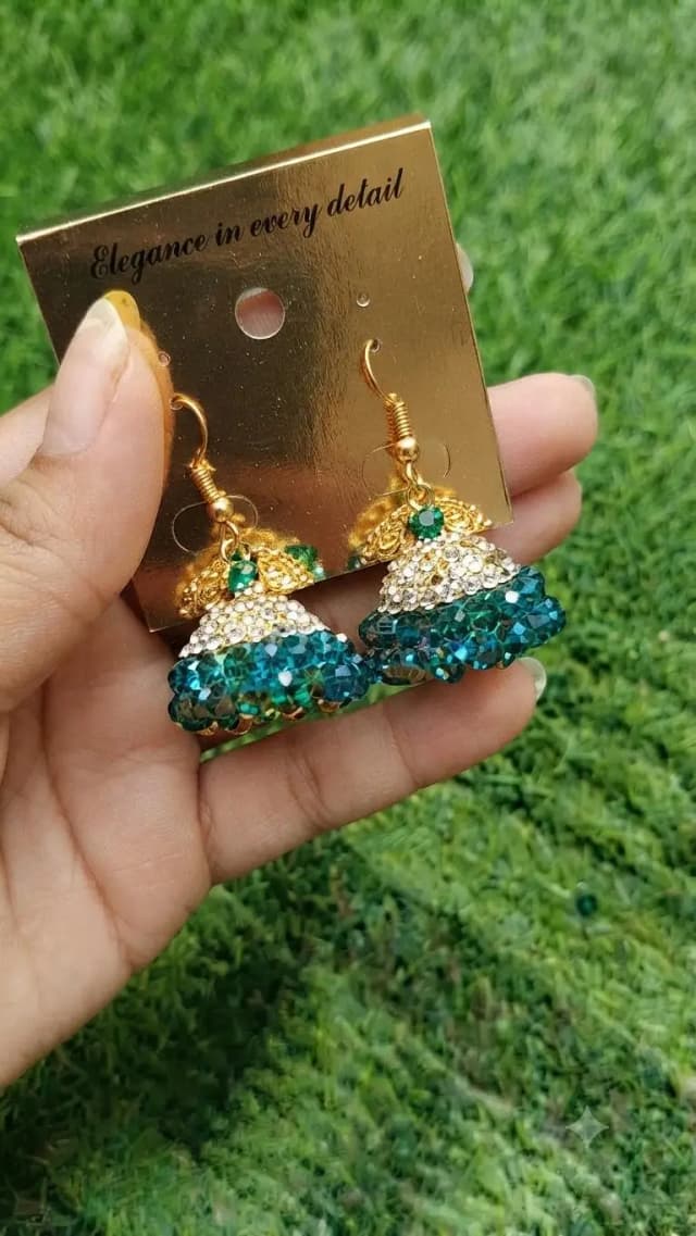 Emerald Green Jhumka Earrings