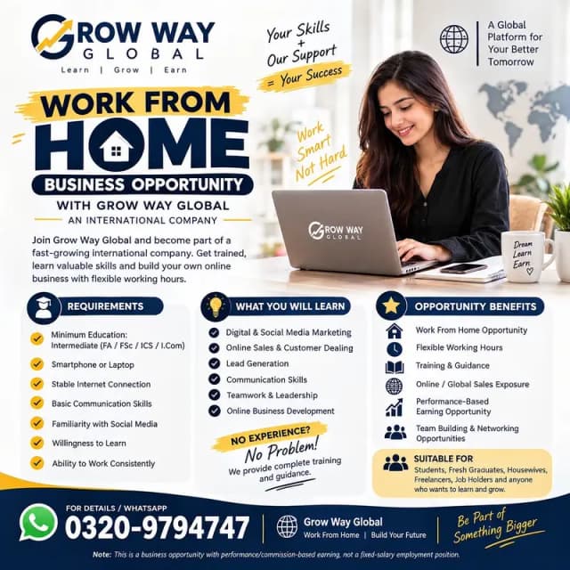 Male and female staff required | office or home based | jobs