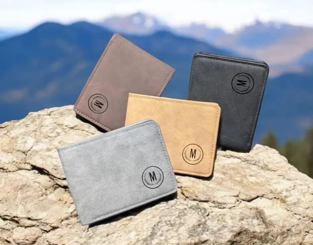 premium leather wallet for men gray black brown