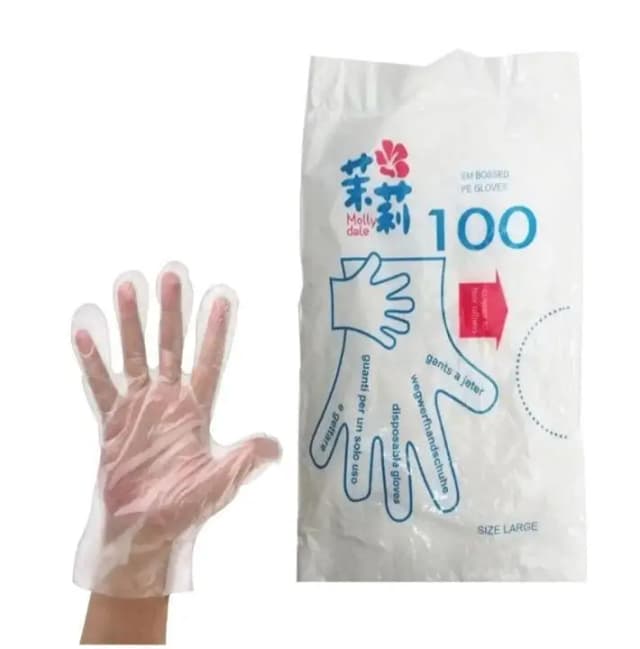 transparent waterproof kitchen gloves 100 pcs large size