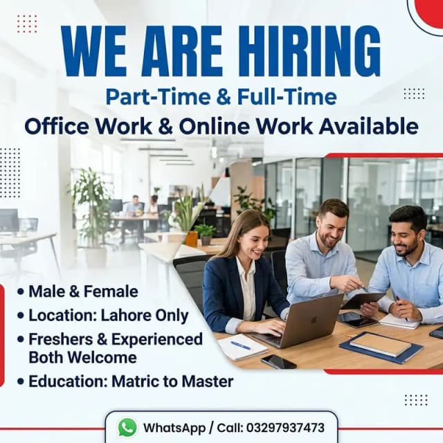PART TIME WORK AVAILABLE FOR MALES AND FEMALS