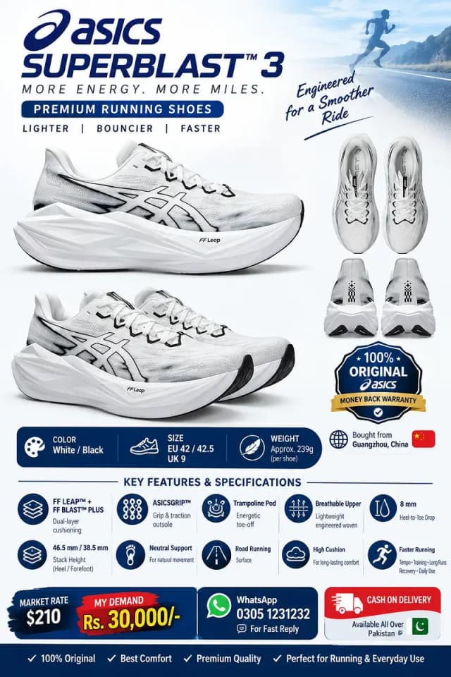 ASICS SUPERBLAST 3 EU 43 UK 9 |  Premium Running Shoes