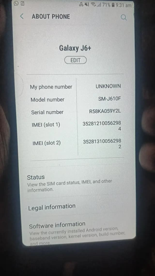 Samsung Mobile J6 Plus(NO EXCHANGE)