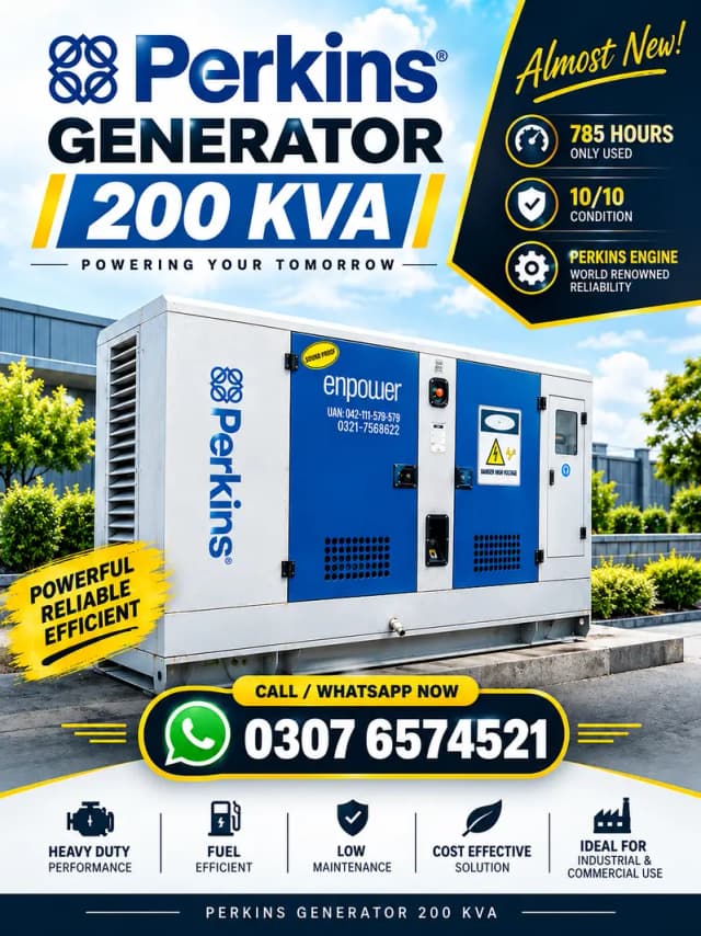Perkins Generator 200 KVA | Almost New | Only 785 Hours | 10/10 Condit