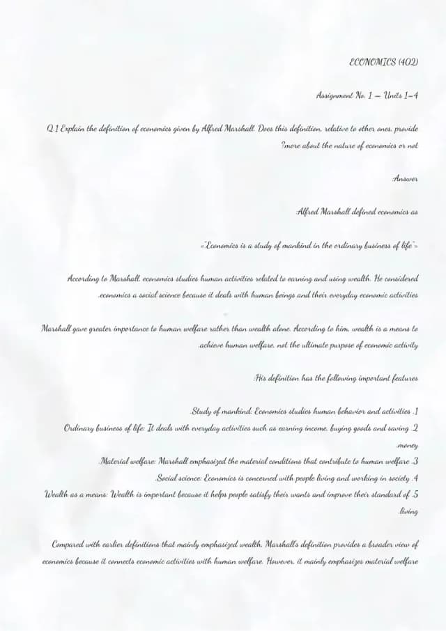 BA Economic assignment autumn