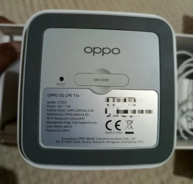 OPPO 5G CPE T1a High-Speed Wireless Router Ultra-Fast 5G Connectivity