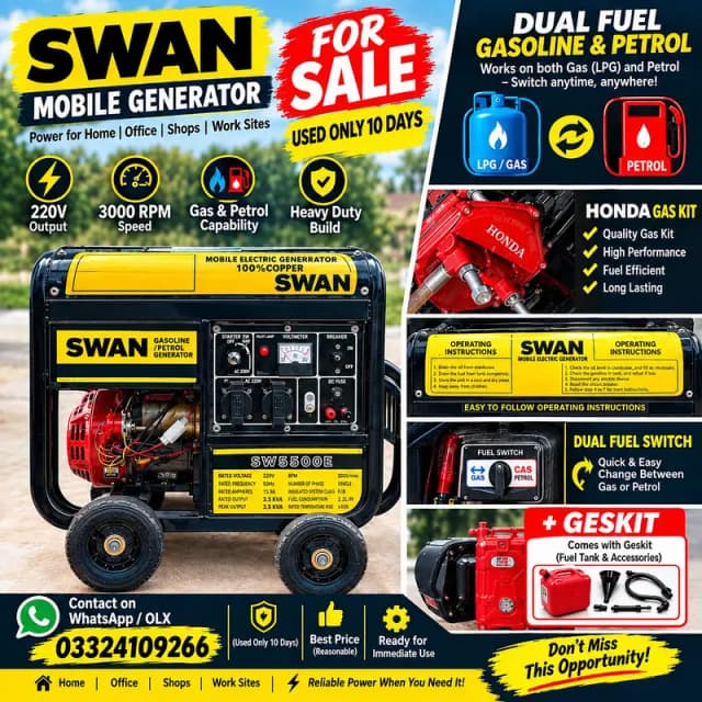 Swan Generator 3.5 KVA Oil & Gas – Excellent Working Condition
