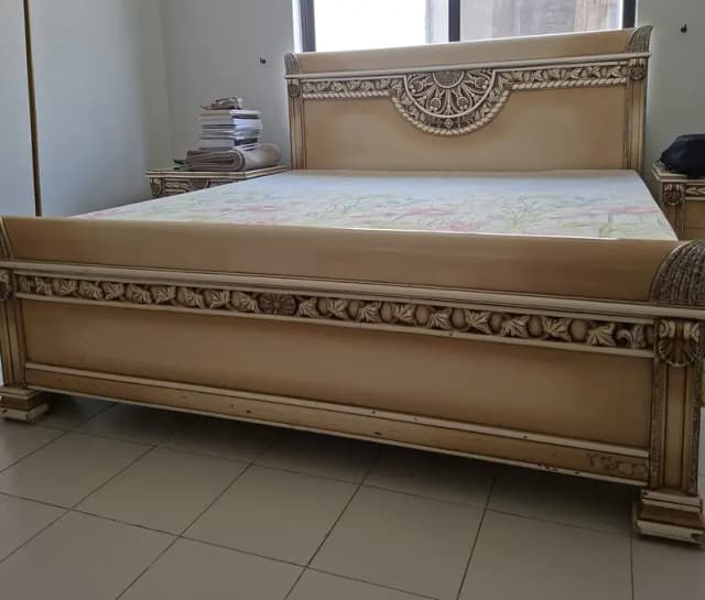 Luxury King Size Bedroom Set | Bed + Side Tables + Dressing + Wardrobe